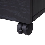 3-Drawer File Cabinet - Under Desk Storage for A4, Letter Documents, and Binders with Slide Wheels in Black Oak - Ideal for Office Organization