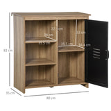 3-Tier Cupboard Storage Cabinet with Steel Door - Adjustable Home Organizer Sideboard for Dining, Living Room, Kitchen - Ideal for Space Optimization and Clutter Reduction