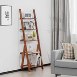 5-Tier Ladder Shelf - Home Office Storage with Safe Round Corners, Natural Finish - Ideal for Organized Workspaces