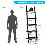 5-Tier Wall Shelf Model - Black Display Bookcase Perfect for Stylish Book Storage - Ideal Solution for Home Organizers and Decor Enthusiasts
