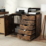 5-Drawer Chest with Door and Adjustable Shelf-