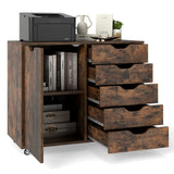 5-Drawer Chest with Door and Adjustable Shelf-