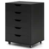 5 Drawer Chest with Lockable Wheels for Home Office-