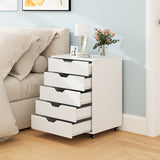 5 Drawer Chest with Lockable Wheels for Home Office-