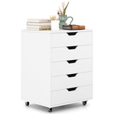 5 Drawer Chest with Lockable Wheels for Home Office-
