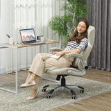 Vinsetto Linen-Look Office Chair, with Adjustable Height and Tension - Beige
