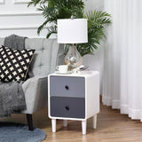 Modern Side Cabinet with Nightstand Functionality - 2 Storage Drawers Home Organizer for Bedroom and Living Room - Streamlines Clutter Management