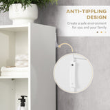 Adjustable 5-Tier Tallboy Bathroom Storage - Modern Freestanding Cabinet with Adjustable Shelves - Space-Saving Organizer for Toiletries and Towels