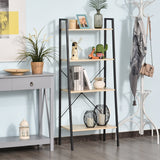 4-Tier Vintage Ladder Shelf - Rustic Wood Bookcase and Storage Rack for Plants and Decor - Ideal Display Unit for Home and Office
