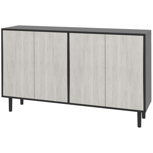 Adjustable Shelving Sideboard - Living Room Storage Cabinet with 4 Doors and Pine Legs - Elegant Organization Solution for Home Spaces