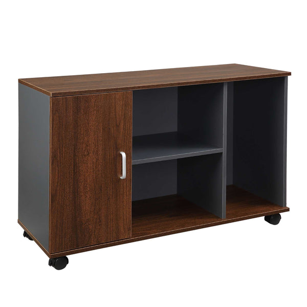Mobile File Cabinet on Wheels - Legal & Letter-Sized Filing System with Printer Stand - Wooden Storage Solution for Home Office Organization
