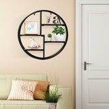 Multi-Section Display Shelf - Round Design, Versatile Shelving Unit - Ideal for Home Decor and Organizing Spaces
