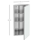 Stainless Steel Corner Mirror Cabinet - Wall-Mounted Bathroom Cupboard with Single Door, 300mm Width - Space-Saving Storage for Small Bathrooms