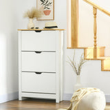 Slim Shoe Storage Cabinet - 3 Flip Drawers and Adjustable Shelves, Up to 18 Pairs - Space-Saving Organizer for Hallways, White