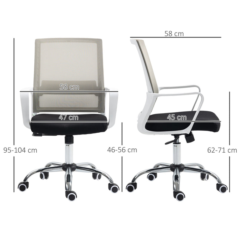 Ergonomic Mesh Desk Chair with Adjustable Armrests - Black Office Chair with 360° Swivel and Height Adjustment - Comfortable Seating for Work and Study