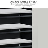 High Gloss White Shoe Cabinet with Open Shelves - Modern Hallway Storage Organizer for 15 Pairs - Stylish Grey Footwear Cupboard