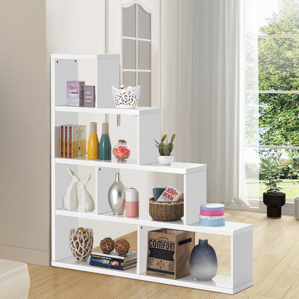 Cube Ladder Bookcase - 6-Cube Design for Living Room, Study, or Office - Versatile Storage Solution for Home or Office