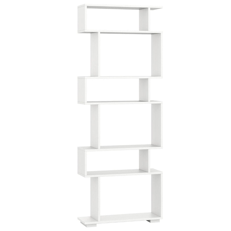 6-Tier Bookshelf with 2 Anti-Tipping Kits for Home Office-Black