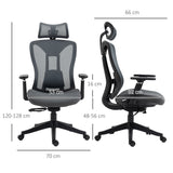 Mesh Office Chair with Reclining Back - Ergonomic Desk Chair with Adjustable Headrest, Lumbar Support, 3D Armrests, Sliding Seat - Comfort for Long Hours at Work