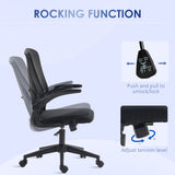 Ergonomic Mesh Office Chair with Flip-up Armrests - Computer Desk Chair with Lumbar Support & 360° Swivel Wheels, Black - Ideal for Comfortable Working Environments