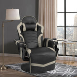 Gaming Chair with Electric Massage Feature - With Cup Holder and Side Pouch in Sleek Black - Perfect for Gaming Enthusiasts and Office Workers Desiring Extra Comfort