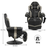 Gaming Chair with Electric Massage Feature - With Cup Holder and Side Pouch in Sleek Black - Perfect for Gaming Enthusiasts and Office Workers Desiring Extra Comfort
