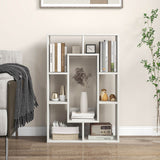 Geometric 7-Cube Bookshelf - Open Design Bookcase with Anti-Toppling Device, White - Perfect for Book Lovers and Room Organizers