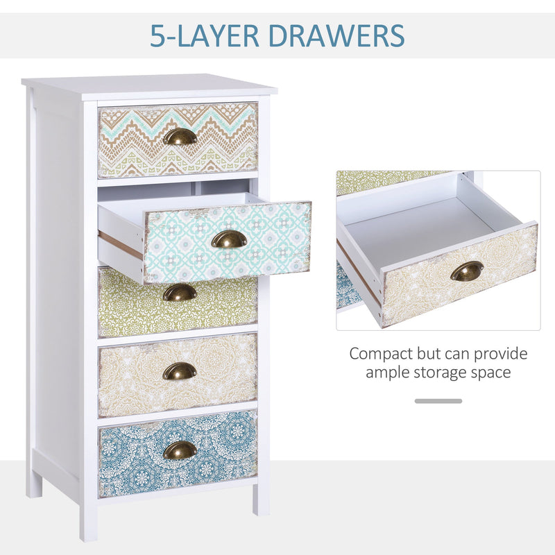 Storage Chest Organizer - Spacious 46Wx34Dx94H cm Cabinet, White Finish - Ideal for Home Decluttering and Organization
