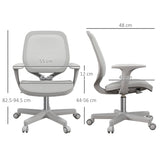 Vinsetto Office Chair, Breathable Mesh Swivel Desk Chair with Adjustable Height and  360° Swivel Security Wheels for Home Office, Study, Grey