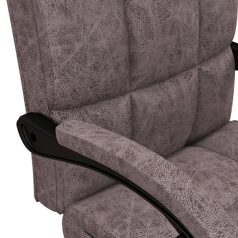 Executive Vibration Massage Office Chair - Microfiber Computer Seat with Reclining Back and Armrests, Charcoal Grey - Ideal for Professional Relaxation and Comfort at Work
