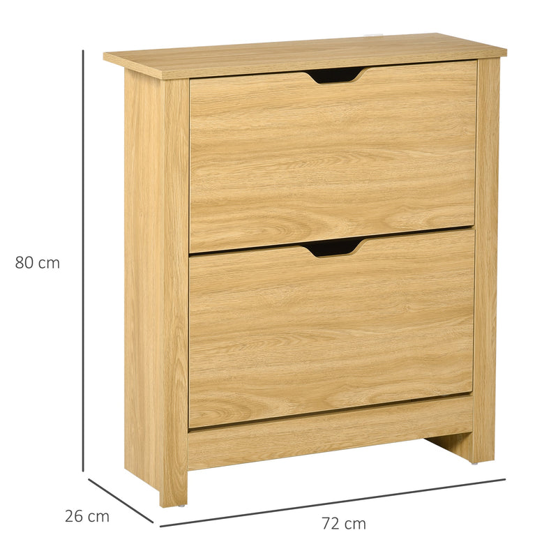 12-Pair Shoe Organizer Cabinet with 4 Shelves & 2 Drawers - Sturdy Brown Storage Unit with Raised Legs for Modern Home Decor - Ideal for Hallway & Bedroom Clutter Reduction