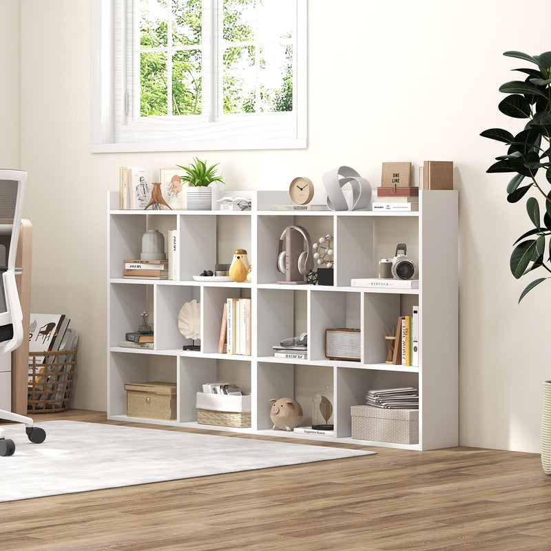 7 Cubes Open-back Bookshelf - Home Storage Display Shelf with Open Design - Ideal for Home Organizing and Displaying Books and Decor