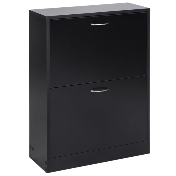 2-Tier Wood Shoe Cabinet with Tipping Bucket - Modern Hallway Storage Organizer, Drawer & Adjustable Shelf, Large Capacity - Ideal for Entryway Clutter Management