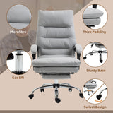 Ergonomic Recliner Office Chair with Heat & Massage Functions - Microfiber Swivel Chair with Armrest, Adjustable Footrest & Enhanced Double-Tier Cushioning - Ideal for Stress Relief & Relaxation at Work