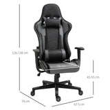 High Back Racing Gaming Chair - Ergonomic Recliner, 360° Swivel, Rocking Function, Adjustable Height, Built-in Lumbar Support with Pillow - Comfortable Gaming and Home Office Use