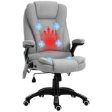 Ergonomic High-Back Office Chair with Heat Massage - Padded Swivel Chair for Gamer & Home Office Use - Heated Comfort, 360° Rotation, Light Grey