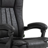 Ergonomic Microfiber Home Office Chair with Reclining Backrest - Armrests and Swivel Casters - Comfortable Desk Chair with Footrest for Long Working Hours