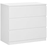3-Drawer Chest of Drawers - Bedroom & Living Room Storage Organizer - Elegant White Unit for Clutter-Free Spaces