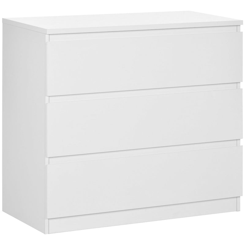 3-Drawer Chest of Drawers - Bedroom & Living Room Storage Organizer - Elegant White Unit for Clutter-Free Spaces