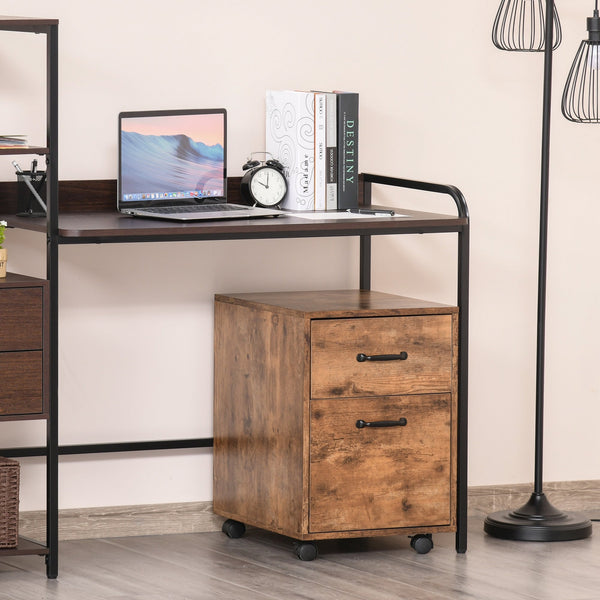 2-Drawer Mobile File Cabinet - Hanging File Folder Compatible, Rolling Storage - Home Office Organization and Space Saving Under Desk Solution