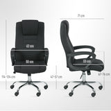 Vinsetto Linen-Look Swivel Office Chair - Black