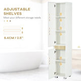 Adjustable 5-Tier Tallboy Bathroom Storage - Modern Freestanding Cabinet with Adjustable Shelves - Space-Saving Organizer for Toiletries and Towels