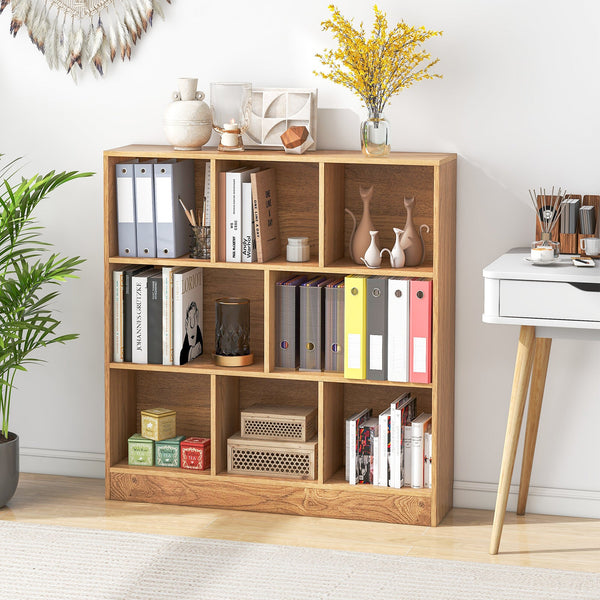 8-Cube Bookshelf with 2 Anti-Tipping Kits and Display Shelf for Home-