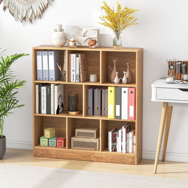 8-Cube Bookshelf with 2 Anti-Tipping Kits and Display Shelf for Home-