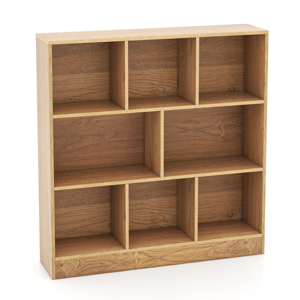 8-Cube Bookshelf with 2 Anti-Tipping Kits and Display Shelf for Home-