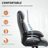 HOMCOM Super Padded Faux Leather Office Chair - Charcoal Grey