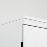 Freestanding 6-Tier Kitchen Cupboard - 4-Door Tall Storage Cabinet with Adjustable Shelves, White - Ideal for Living Room and Dining Room Organization