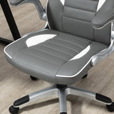 Racing Gaming Chair - High-Back PU Leather Swivel Office Seat with Adjustable Height, Tilt, and Flip-Up Arms - Ideal for Gamers and Home Office Comfort