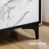 Modern Sideboard Cabinet - 2-Door Cupboard and 3 Drawers, White Finish - Elegant Storage Solution for Living Room and Study