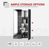 Corner Bathroom Cabinet with Mirrored Door - Wall-Mounted Stainless Steel Organizer with 3 Shelves and 2 Doors - Space-Saving Storage for Home Essentials